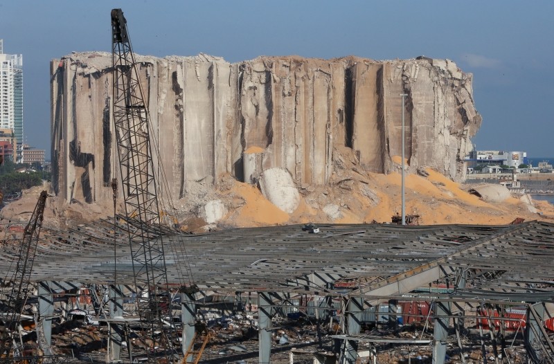 A view of the damaged grain silo following Tuesday's blast in Beirut's port area, Lebanon August 7, 2020. REUTERS/Aziz Taher/File Photo