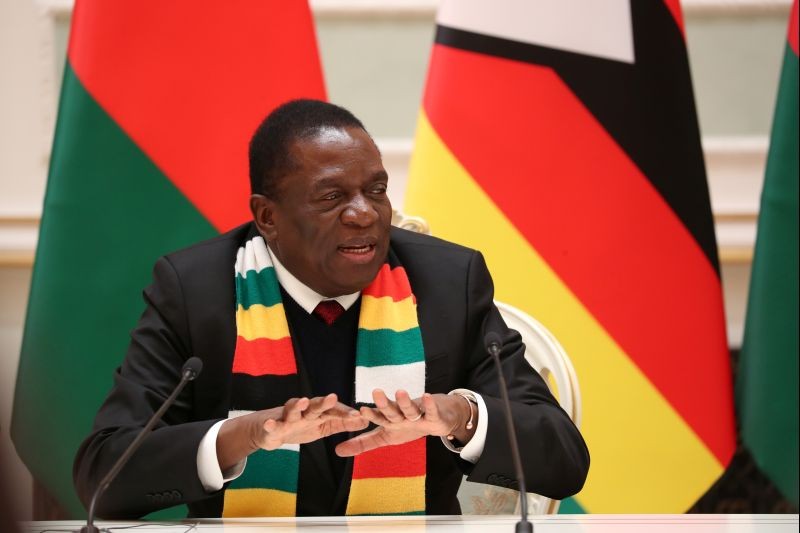 Zimbabwe's President Emmerson Mnangagwa speaks during his meeting with Belarussian President Alexander Lukashenko (not pictured) in Minsk, Belarus on January 17, 2019. (REUTERS File Photo)