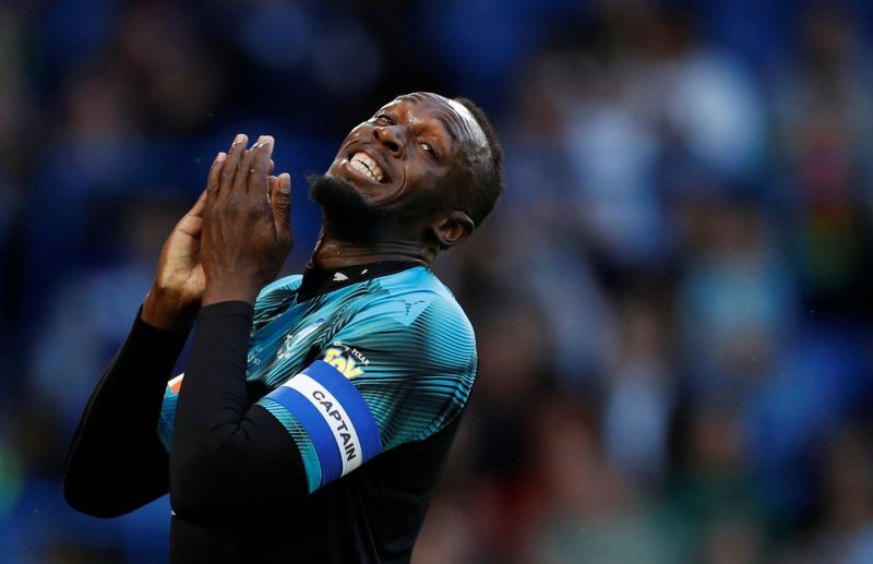 Soccer Aid World XI's Usain Bolt reacts Action Images via Reuters/John Sibley