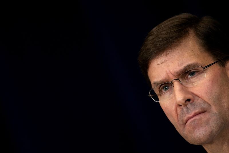 U.S. Secretary of Defense Mark Esper listens during a news conference at the U.S. Department of State following the 30th AUSMIN in Washington, DC on July 28, 2020. (REUTERS File Photo)