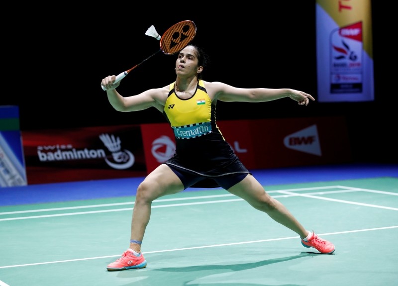 India's Saina Nehwal in action during her third round singles match against Denmark's Mia Blichfeldt REUTERS/Arnd Wegmann/File Photo