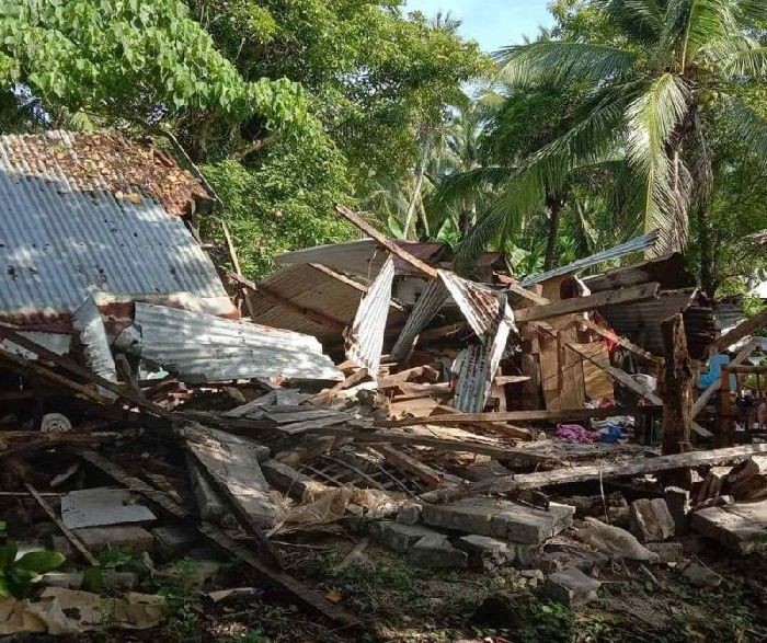 Debris is seen in Masbate Province after an earthquake struck the Philippines on August 18, 2020. (REUTERS Photo)