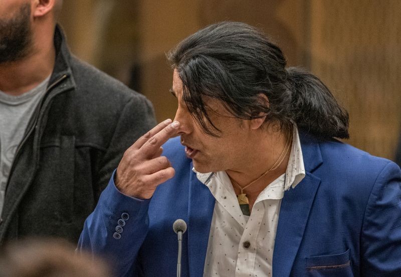 Abdul Aziz Wahabzadah gives a victim impact statement during the sentencing of mosque gunman Brenton Tarrant at the High Court in Christchurch, New Zealand on August 26, 2020. (REUTERS Photo)