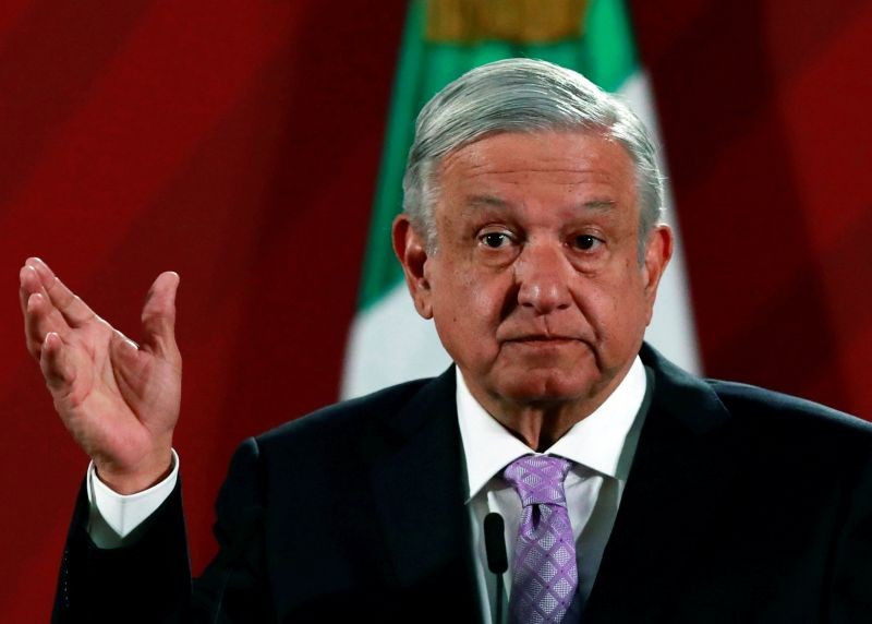 Mexico's President Andres Manuel Lopez Obrador attends a news conference at the National Palace in Mexico City, Mexico on February 18, 2020. (REUTERS File Photo)