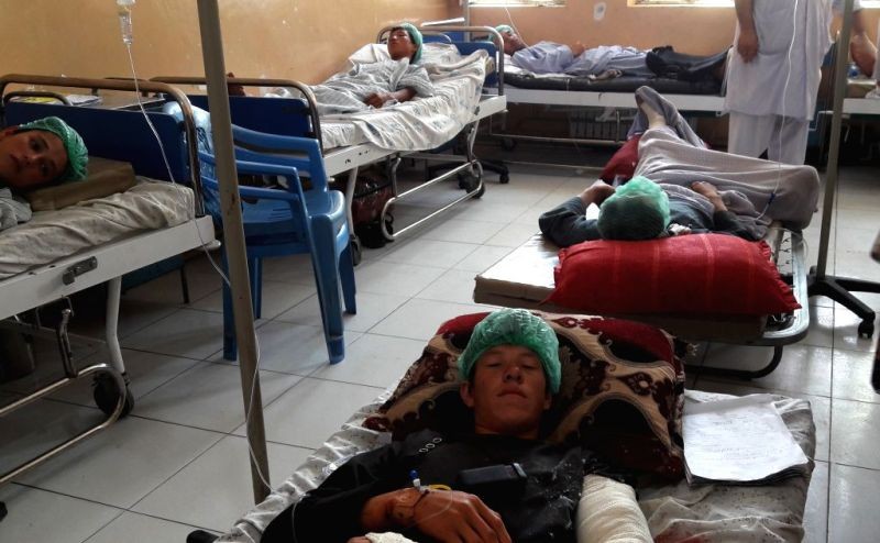 Pro-government militiamen receive medical treatment at a local hospital in Pul-e-Khumri, capital of Baghlan province, Afghanistan on June 29, 2019. (IANS File Photo)