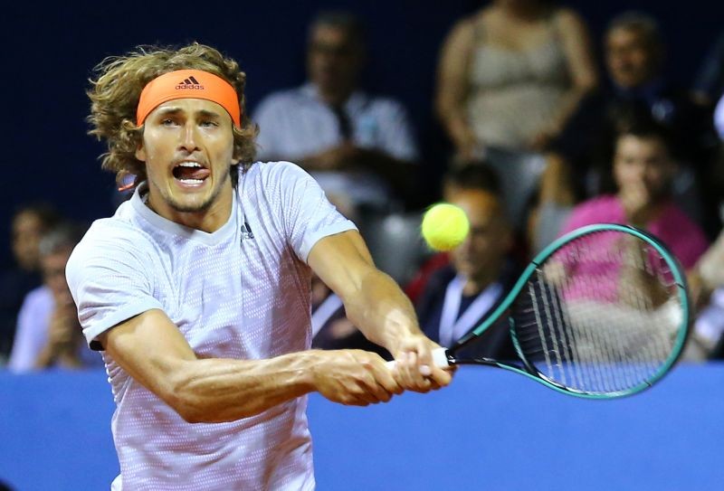 FILE PHOTO: Germany's Alexander Zverev in action during his match against Croatia's Marin Cilic REUTERS/Antonio Bronic