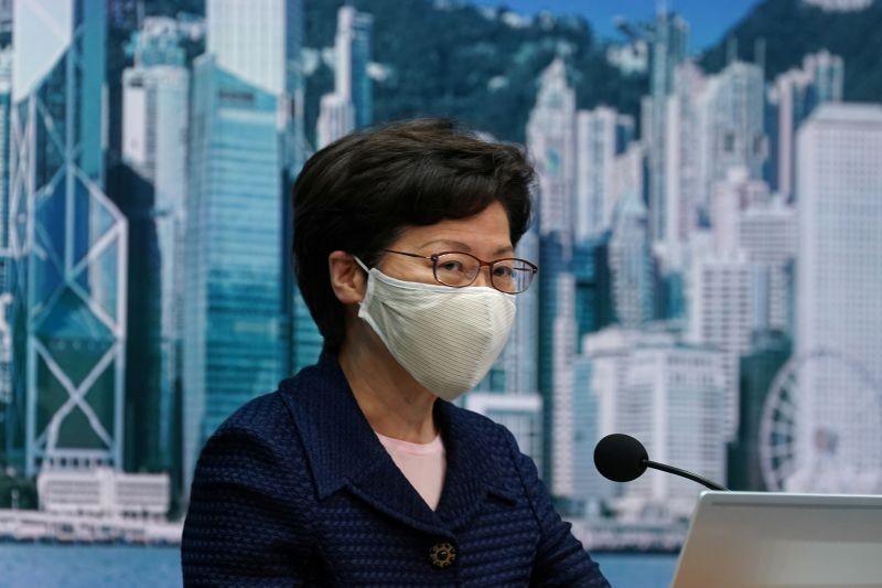 Hong Kong Chief Executive Carrie Lam, wearing a face mask following the coronavirus disease (COVID-19) outbreak, attends a news conference in Hong Kong, China on July 31, 2020. (REUTERS File Photo)