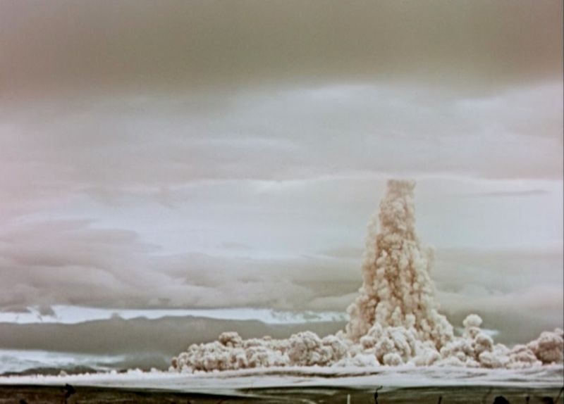 A cloud of smoke and dust rises in the sky after the so-called Tsar Bomba was detonated in a test over the remote Novaya Zemlya archipelago in USSR, in this still image from previously classified footage taken in October 1961 and recently released by Russian state atomic energy corporation Rosatom. (REUTERS File Photo)