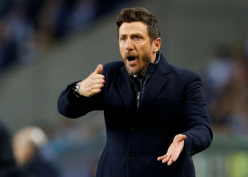 FILE PHOTO: AS Roma coach Eusebio Di Francesco during the match REUTERS/Pedro Nunes/File Photo