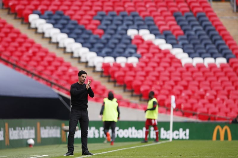 Arsenal manager Mikel Arteta, as play resumes behind closed doors following the outbreak of the coronavirus disease (COVID-19) Pool via REUTERS/Andrew Couldridge/File Photo