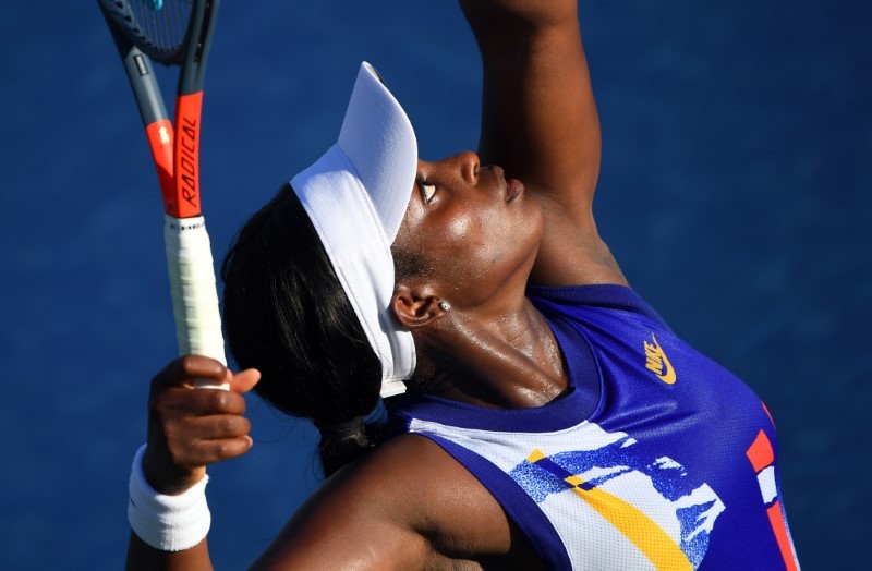 Sloane Stephens (USA) serves the ball (Reuters File Photo)