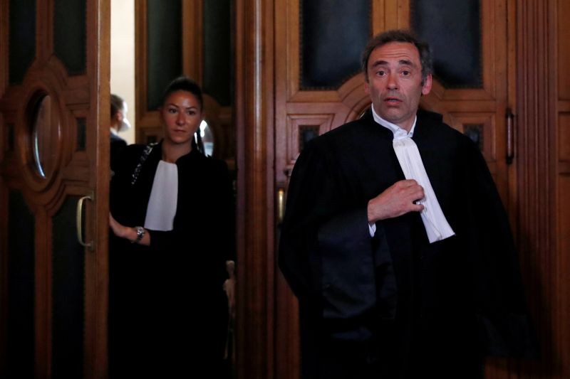 French lawyer Laurent Bayon, who defends Rwandan genocide suspect Felicien Kabuga, leaves the courtroom after the initial extradition hearing for Felicien Kabuga at the Paris courthouse, France, May 20, 2020. (REUTERS File Photo)