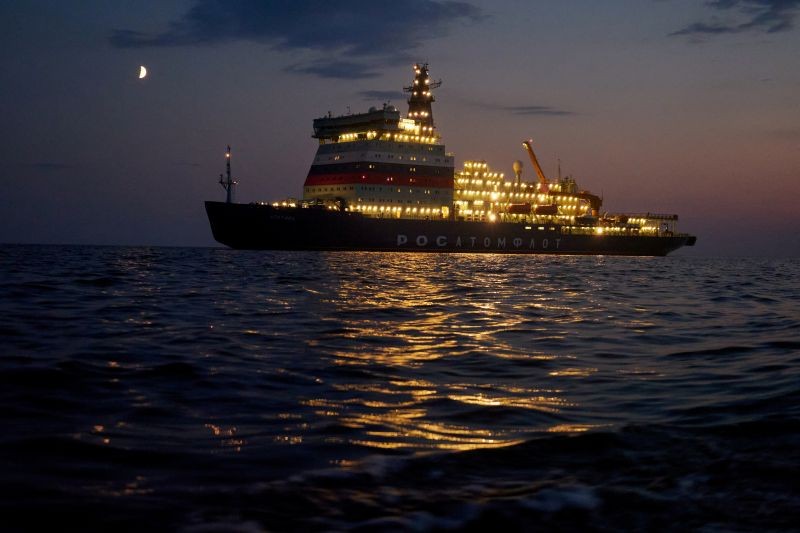 The nuclear-powered icebreaker Arktika is seen during the sea trials in the Gulf of Finland, in the Baltic Sea, Russia June 28, 2020.(REUTERS File Photo)