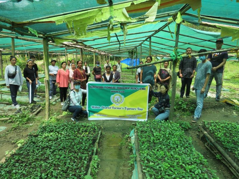 Participants during one of the field demonstrations and exposure visits conducted by ATMA Jakhama block under Kohima district.