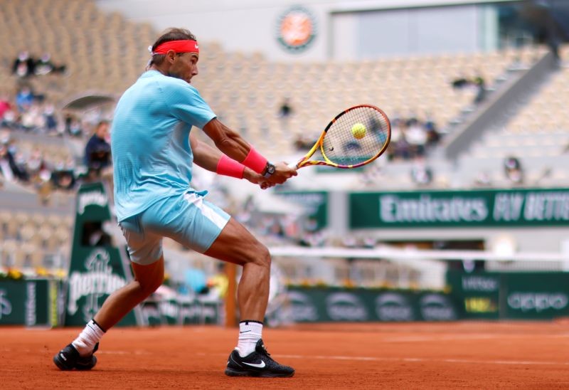 Spain's Rafael Nadal in action during his second round match against Mackenzie McDonald of the U.S. REUTERS/Gonzalo Fuentes