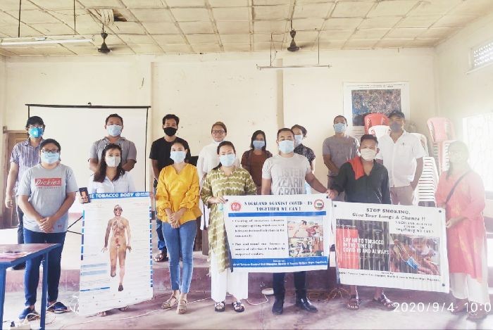 Participants and officials during the programme held at Panchayat Hall, Signal Angami Village organized by District Tobacco control Cell, Dimapur on September 4.