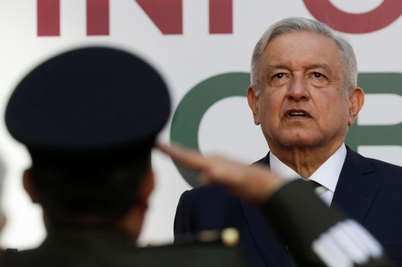 Mexico's President Andres Manuel Lopez Obrador looks on after delivering his second state of the union address at National Palace in Mexico City, Mexico on September 1. (REUTERS Photo)