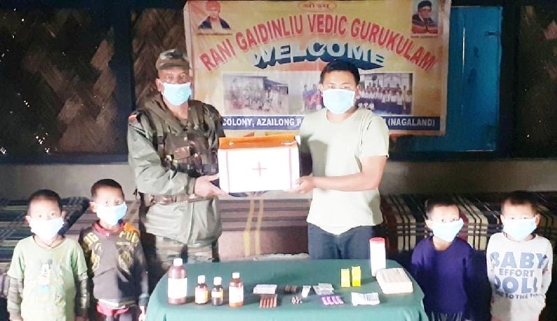 Jalukie Battalion of Assam Rifles reached out to local populace by rendering medical assistance and distribution of masks, sanitizer and necessary medicines at Rani Gaidinliu Vedic Gurukulam on September 26. A total of 22 children and two staff member attended the event.