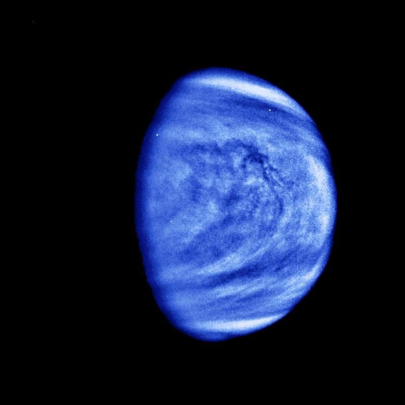 The planet Venus is seen in this photograph taken by the Galileo spacecraft?s Solid State Imaging System on February 14, 1990. (REUTERS File Photo)