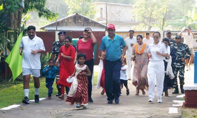 IGP, CRPF, Manipur and Nagaland Sector take part in ‘FIT India Movement’ at 173 Bn CRPF Headquarters along with the jawans and their family members on September 6.