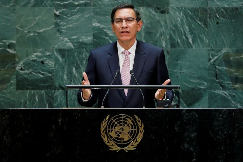 Peru's President Martin Vizcarra Cornejo addresses the 74th session of the United Nations General Assembly at U.N. headquarters in New York City, New York, U.S., September 24, 2019. (REUTERS File Photo)