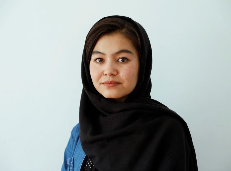 Shamsia Alizada,18, who has come top in the country's university entrance exam, speaks during an interview at her house in Kabul, Afghanistan on September 25, 2020. (REUTERS Photo)