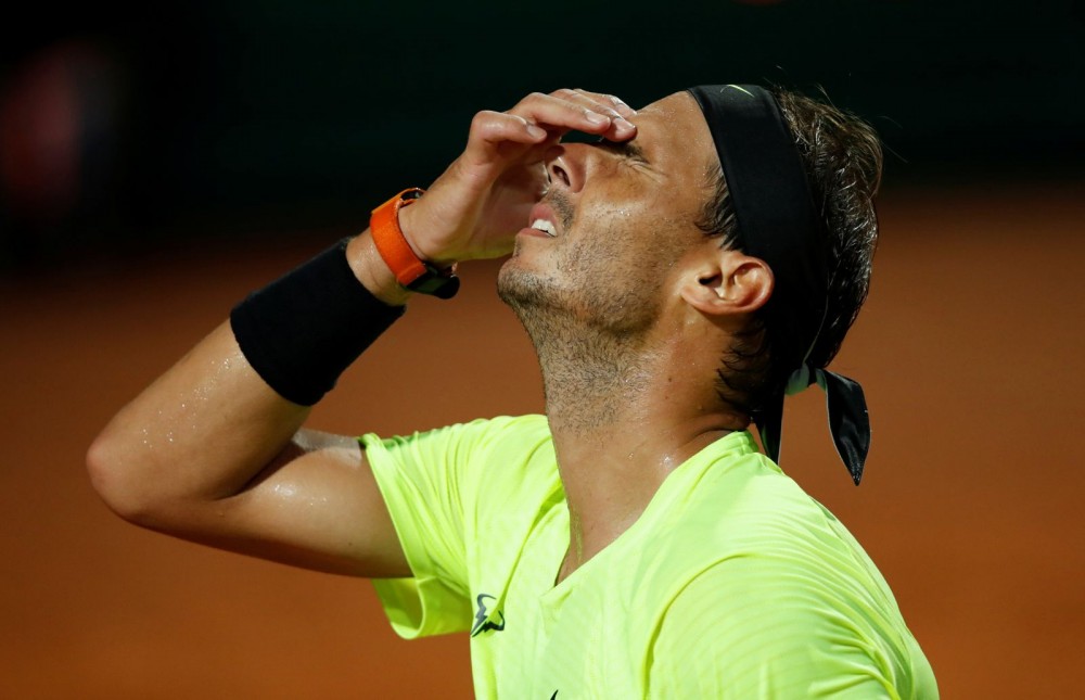 Serbia's Novak Djokovic in action during his quarter final match against Germany's Dominik Koepfer Pool via REUTERS/Angelo Carconi