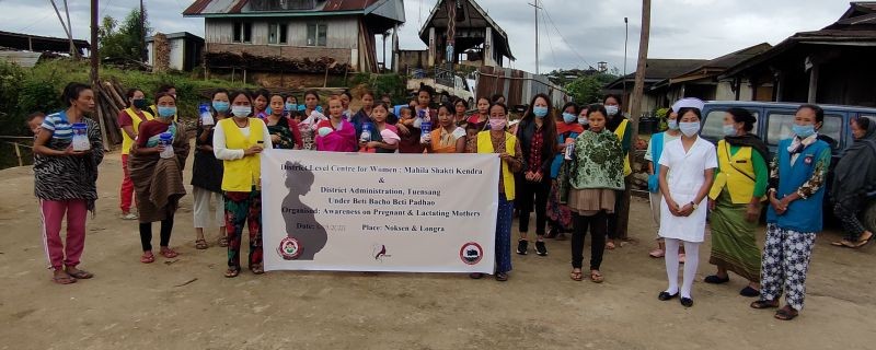 Health workers with pregnant and lactating mothers during the awareness programme at Noksen village and Longra village on September 14.