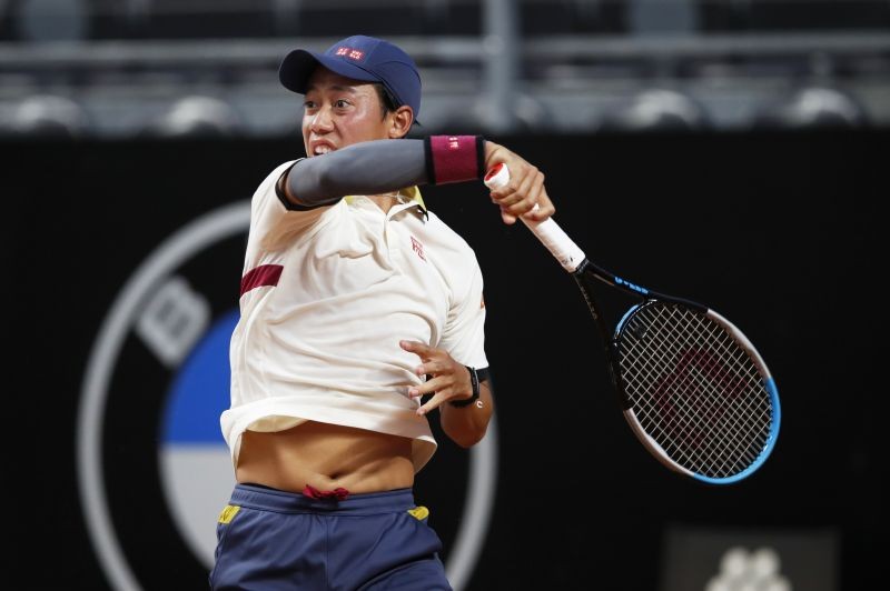 Japan's Kei Nishikori in action during his match against Spain's Albert Ramos Vinolas Pool via REUTERS/Clive Brunskill