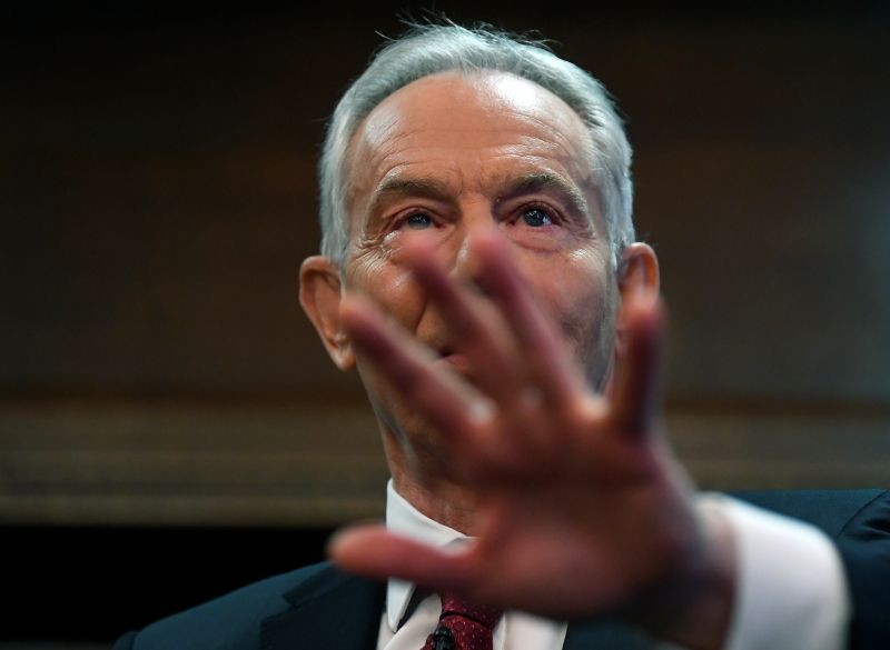 Former British Prime Minister Tony Blair speaks at the Hallam Conference Centre in London, Britain on December 18, 2019. (REUTERS File Photo)