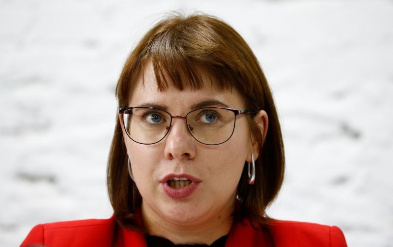 Representative of the Coordination Council for members of the Belarusian opposition Olga Kovalkova attends a news conference in Minsk, Belarus on August 18, 2020. (REUTERS File Photo)
