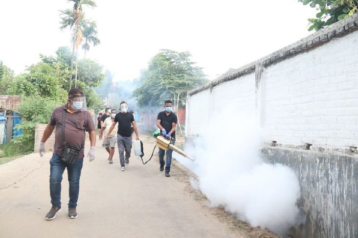 Fogging drive at Sunrise colony, Burma Camp by DMC assisted by Better Dimapur was carried out on September 12. (DIPR Photo)