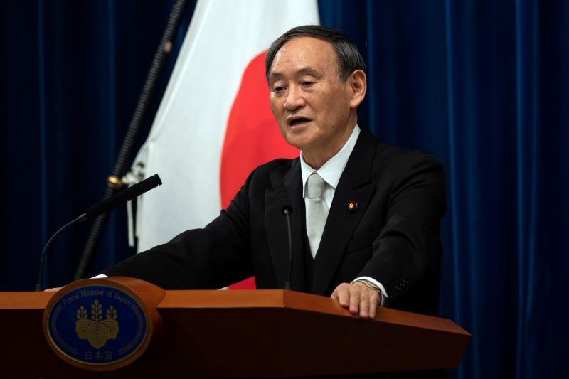 Yoshihide Suga speaks during a news conference following his confirmation as Prime Minister of Japan in Tokyo, Japan on September 16, 2020. (REUTERS File Photo)