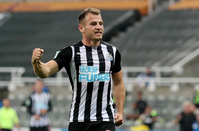 Newcastle United's Ryan Fraser celebrates scoring their first goal REUTERS/Lee Smith/Pool