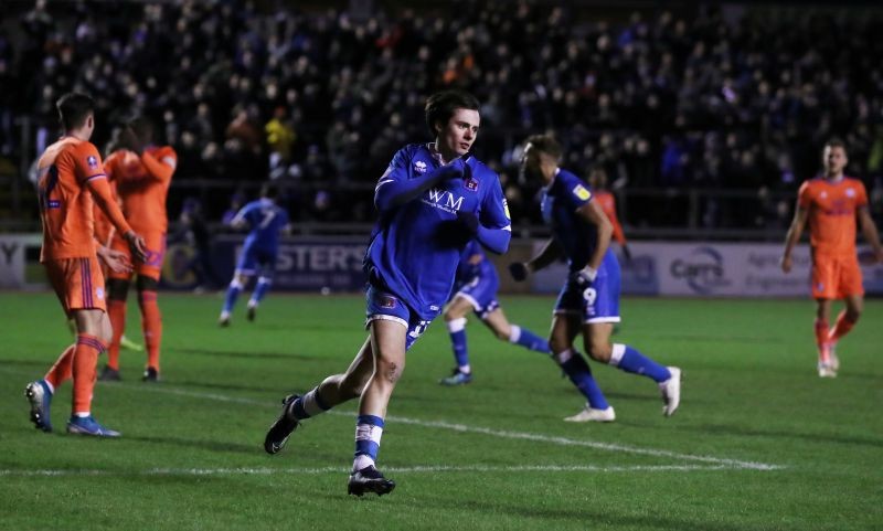 Carlisle United's Harry McKirdy celebrates scoring their second goal Action Images/Lee Smith