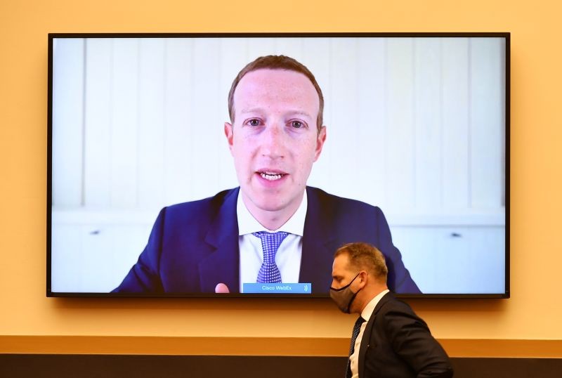 Facebook CEO Mark Zuckerberg testifies before the U.S. House of Representatives Judiciary Subcommittee on Antitrust, Commercial and Administrative Law in Washington, DC on July 29, 2020. (REUTERS File Photo)