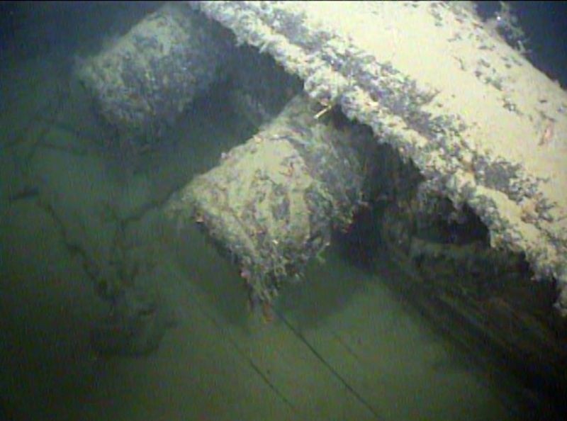 An element of sunken German WWII warship cruiser "Karlsruhe" that had been observed 13 nautical miles from Kristiansand in Norway, according to Statnett, is seen in this undated photo obtained by Reuters on September 7, 2020. (REUTERS Photo)