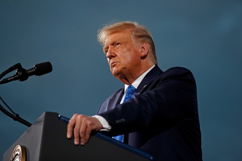 U.S. President Donald Trump speaks during a campaign rally at Cecil Airport in Jacksonville, Florida, U.S., September 24, 2020. REUTERS/Tom Brenner