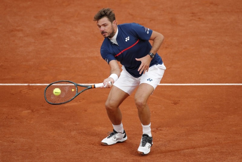 Tennis - French Open - Roland Garros, Paris, France - September 27, 2020. Switzerland's Stan Wawrinka in action during his first round match against Britain's Andy Murray REUTERS/Charles Platiau