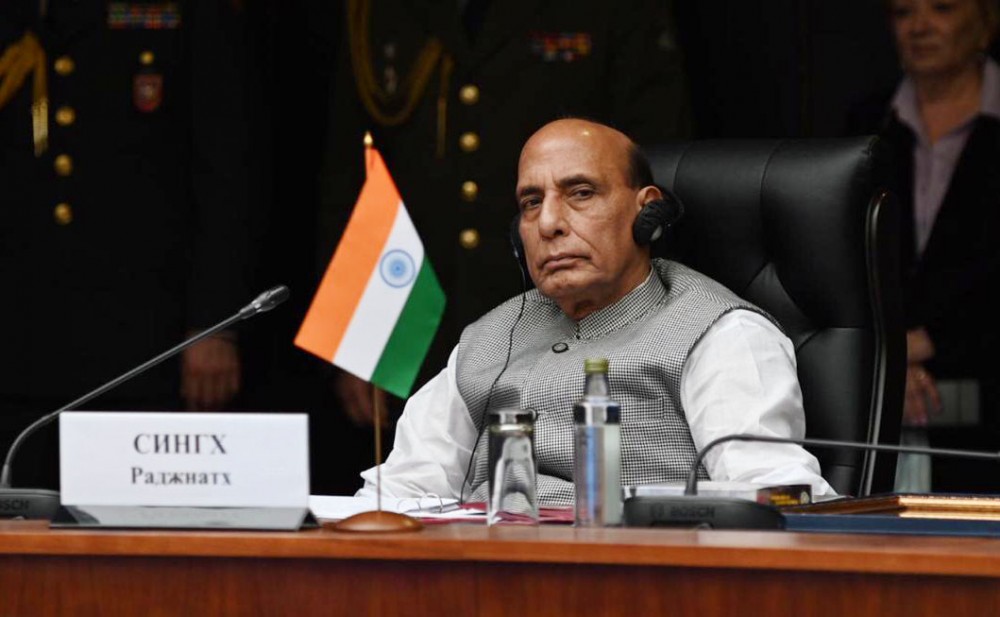 The Union Minister for Defence,  Rajnath Singh attends the Joint Meeting of the Heads of Defence Ministers of Shanghai Cooperation Organisation (SCO), Commonwealth of Independent States (CIS) and Collective Security Treaty Organisation (CSTO) members, in Moscow, Russia on September 04, 2020. (PIB Photo)