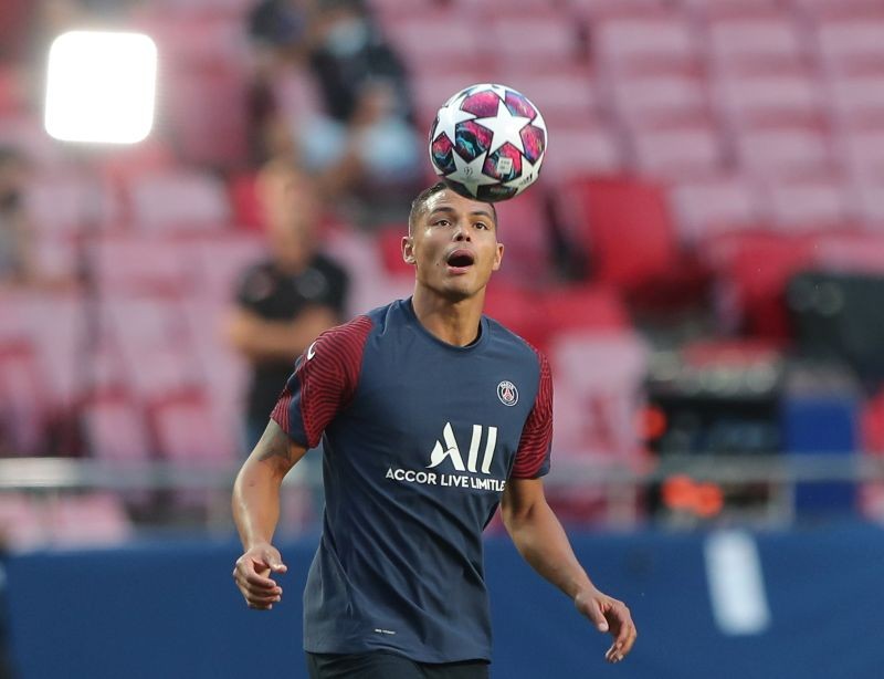 Paris St Germain's Thiago Silva during training Pool via REUTERS/Miguel A. Lopes/File Photo