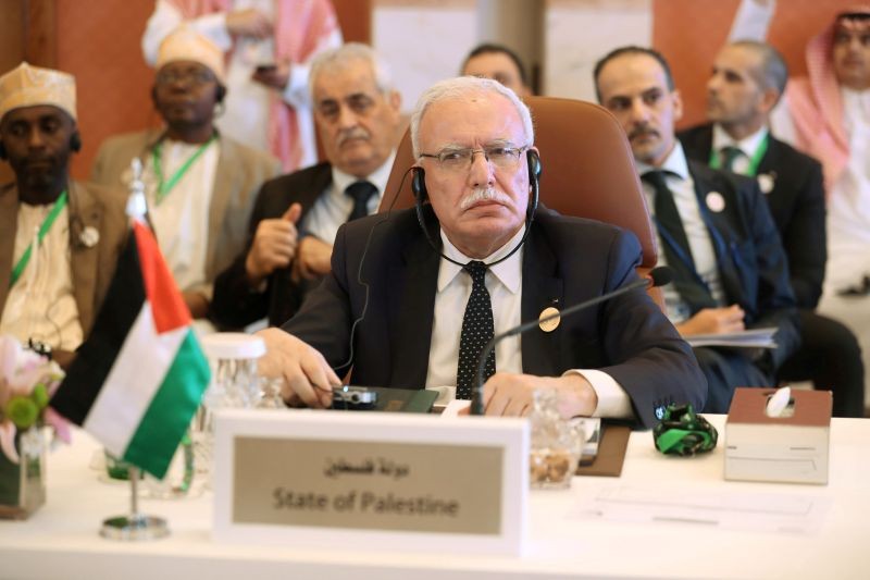 Palestinian Foreign Minister Riyad al-Maliki is seen during preparatory meeting for the GCC, Arab and Islamic summits in Jeddah, Saudi Arabia on May 29, 2019.  (REUTERS File Photo)