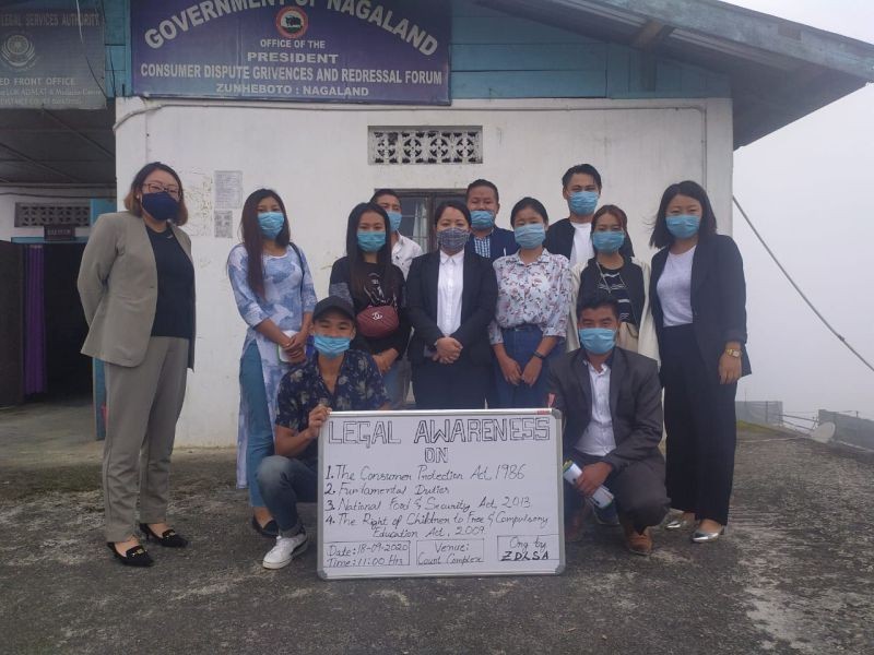 Participants with Zunheboto District Legal Services Authority members during the legal awareness held at District Court Complex, Zunheboto on September 18.