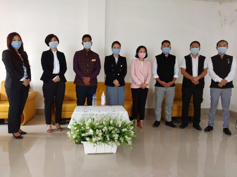 Sachin Jaiswal, Mezivolu Therieh and others during farewell programme at Phek on September 14