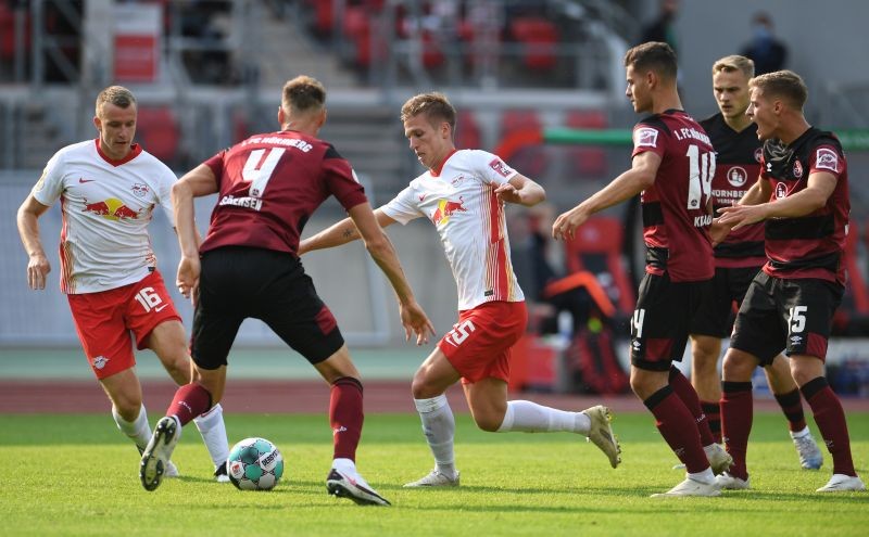 Leipzig's Dani Olmo in action REUTERS/Andreas Gebert/Pool DFB regulations prohibit any use of photographs as image sequences and/or quasi-video