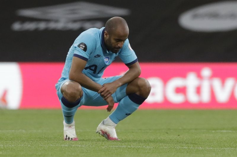 Tottenham Hotspur's Lucas Moura after the match, as play resumes behind closed doors following the outbreak of the coronavirus disease (COVID-19) Matt Dunham/Pool via REUTERS/Files