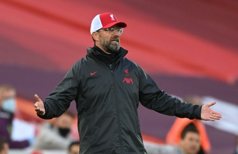 Liverpool manager Juergen Klopp reacts. Pool via REUTERS/Shaun Botterill