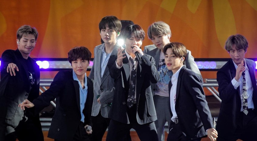 FILE PHOTO: Members of K-Pop band, BTS perform on ABC's 'Good Morning America' show in Central Park in New York City, U.S., May 15, 2019. REUTERS/Brendan McDermid