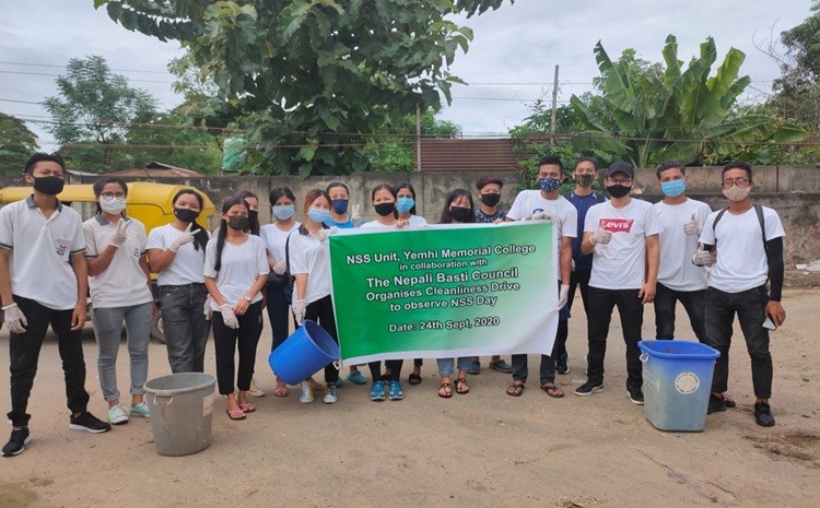 The NSS-Unit Yemhi Memorial College in collaboration with Nepali Basti Council organised a cleanliness drive in observance of NSS Day on September 24 in its ‘adopted village’ Nepali Basti, Dimapur. 