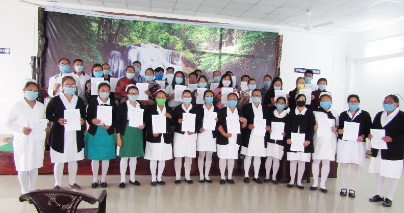 Health workers with the pledge during the observance of World Patient Safety Day held in Phek district under the theme ‘Health worker safety: A priority for patient Safety’ on September 17. 